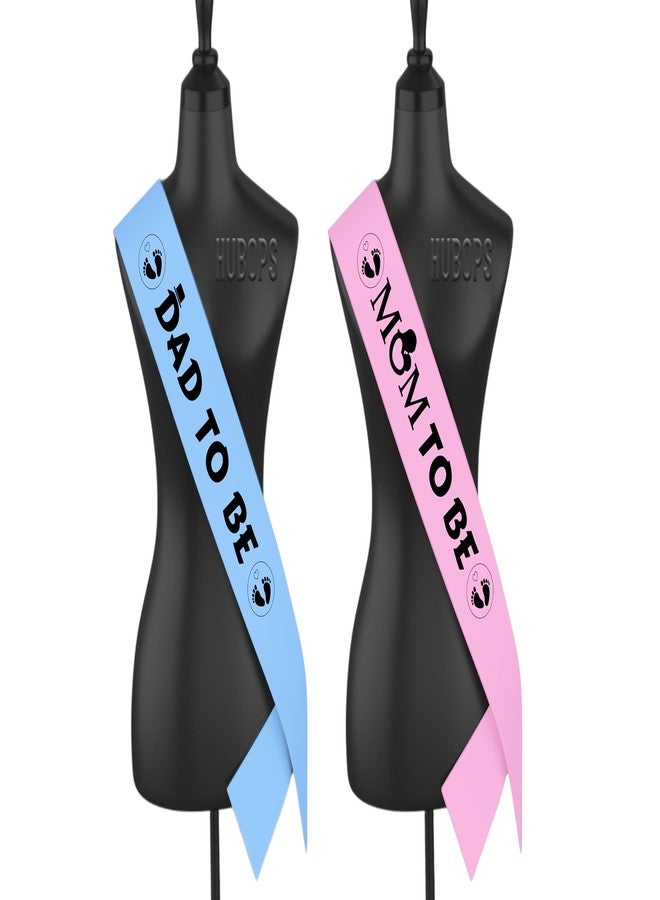 Hubops وشاح HUBOPS للأم والأب المنتظرين لجلسة تصوير حفل استقبال المولود/مجموعة زينة الحفلات (أزرق ووردي) - Image 1